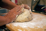Knead the dough into the hemisphere. Northern or Southern is up to you.
