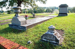 One family interred the family dog in their plot.