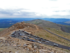 Highest parking lot in the U.S. -- Mt. Evans, Colorado.