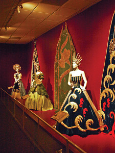 Visitors can see gowns worn by Fiesta queens at the Witte Museum’s annual exhibit.  