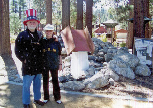 Jones and Ingles at the 9/11 memorial park they created.