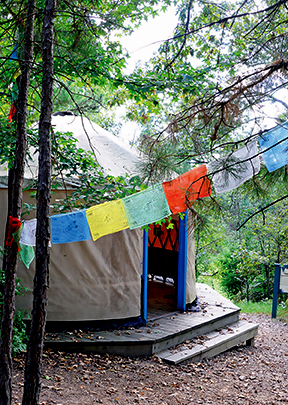 Replica of the home of a nomadic Tibetan family. 