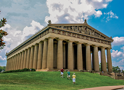 The Nashville Parthenon is a near-exact replica of the one built in Greece in the fifth century BC.