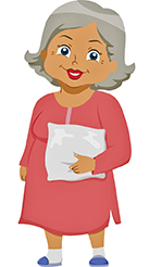 33285501 - illustration featuring an elderly woman wearing pajamas