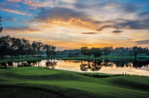 Grand National, by all reports, was the single greatest site for a golf complex Robert Trent Jones, Sr. had ever seen. Built on 600-acre Lake Saugahatchee, 32 of the 54 holes drape along its filigreed shores. Both the Links course and the Lake course were in the top 10 of Golf Digest's list of "America's Top 50 Affordable Courses" and all three courses at Grand National are listed among the nation's 40 Super Value courses by Golf Digest's "Places to Play". Grand National is the host of the PGA TOUR's Barbasol Championship in July. National Village, a golfing community on the Trail, is adjacent to these courses and the Marriott Hotel.